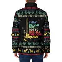 Christmas Vintage Guitar Padded Jacket Xmas Holiday Patterns - Wonder Print Shop