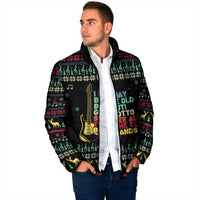 Christmas Vintage Guitar Padded Jacket Xmas Holiday Patterns - Wonder Print Shop