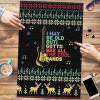 Christmas Vintage Guitar Puzzle Xmas Holiday Patterns - Wonder Print Shop