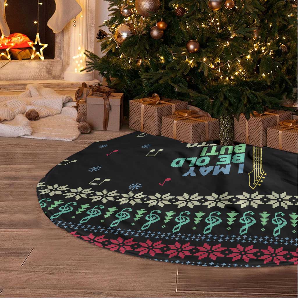 Christmas Vintage Guitar Tree Skirt Xmas Holiday Patterns - Wonder Print Shop
