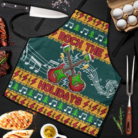 Rock The Holidays Guitar Christmas Apron Xmas Holiday Patterns - Wonder Print Shop