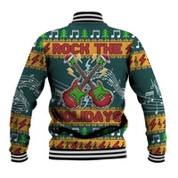 Rock The Holidays Guitar Christmas Baseball Jacket Xmas Holiday Patterns - Wonder Print Shop