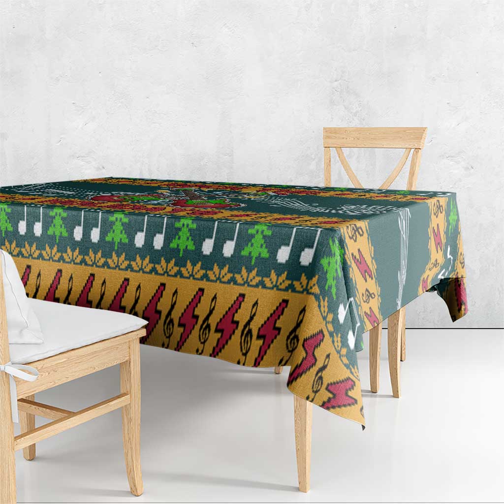 Rock The Holidays Guitar Christmas Tablecloth Xmas Holiday Patterns - Wonder Print Shop