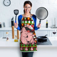 Hamsome Cute Pig Christmas Apron Xmas Holiday Patterns - Wonder Print Shop