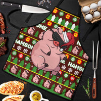 Hamsome Cute Pig Christmas Apron Xmas Holiday Patterns - Wonder Print Shop