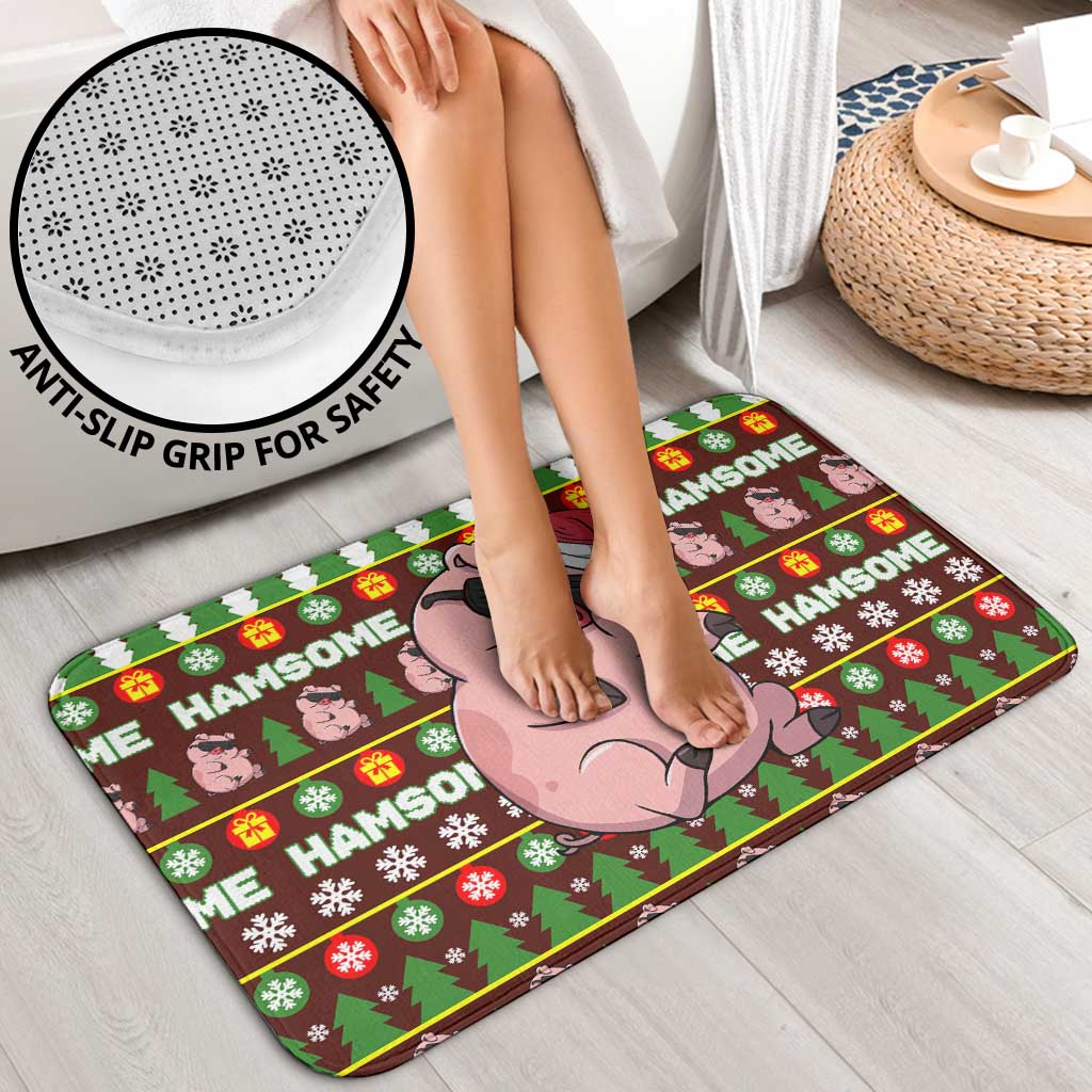 Hamsome Cute Pig Christmas Bathroom Set Xmas Holiday Patterns - Wonder Print Shop