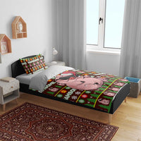 Hamsome Cute Pig Christmas Bedding Set Xmas Holiday Patterns - Wonder Print Shop