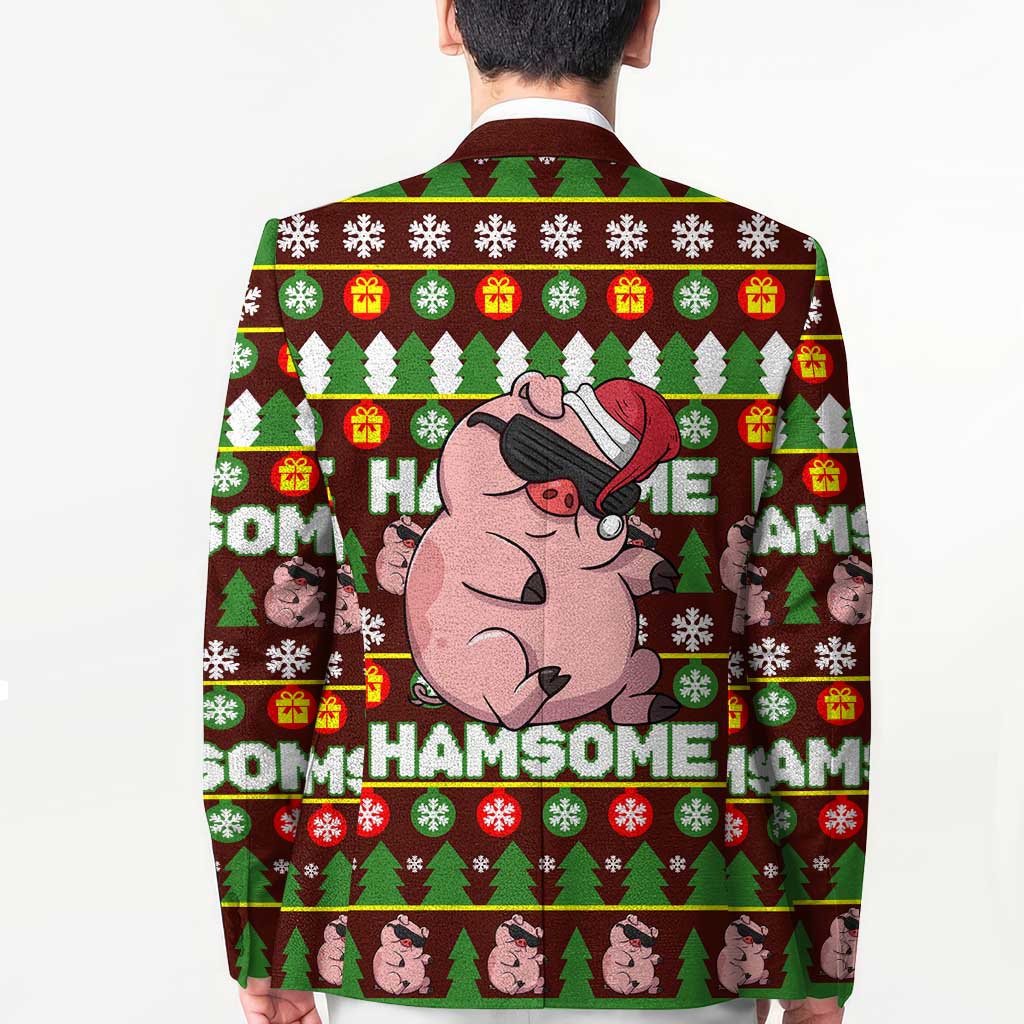 Hamsome Cute Pig Christmas Blazer Xmas Holiday Patterns - Wonder Print Shop