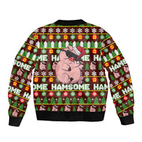 Hamsome Cute Pig Christmas Bomber Jacket Xmas Holiday Patterns - Wonder Print Shop
