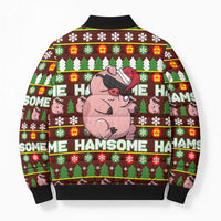 Hamsome Cute Pig Christmas Bomber Puffer Jacket Xmas Holiday Patterns - Wonder Print Shop