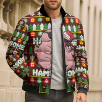 Hamsome Cute Pig Christmas Bomber Puffer Jacket Xmas Holiday Patterns - Wonder Print Shop