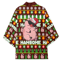 Hamsome Cute Pig Christmas Kimono Xmas Holiday Patterns - Wonder Print Shop