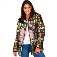 Hamsome Cute Pig Christmas Padded Jacket Xmas Holiday Patterns - Wonder Print Shop