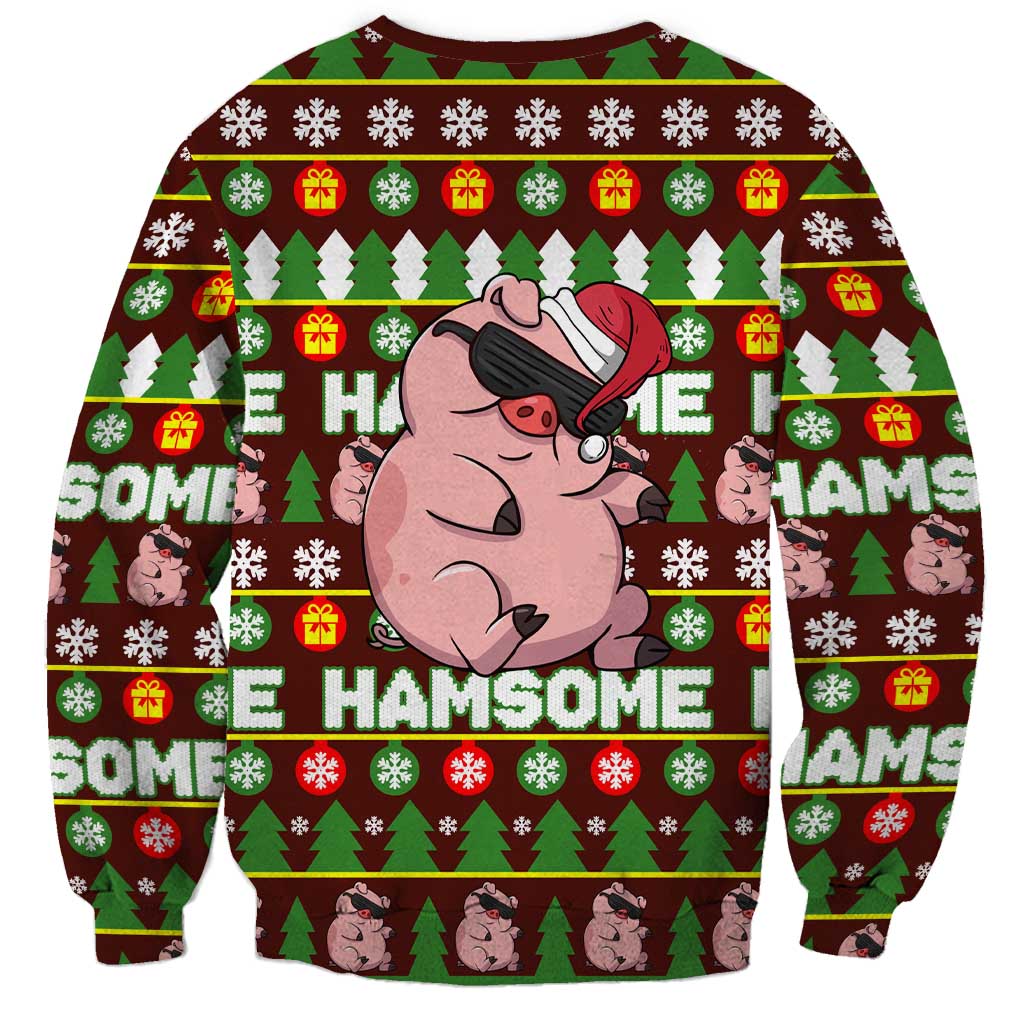 Hamsome Cute Pig Christmas Sweatshirt Xmas Holiday Patterns - Wonder Print Shop