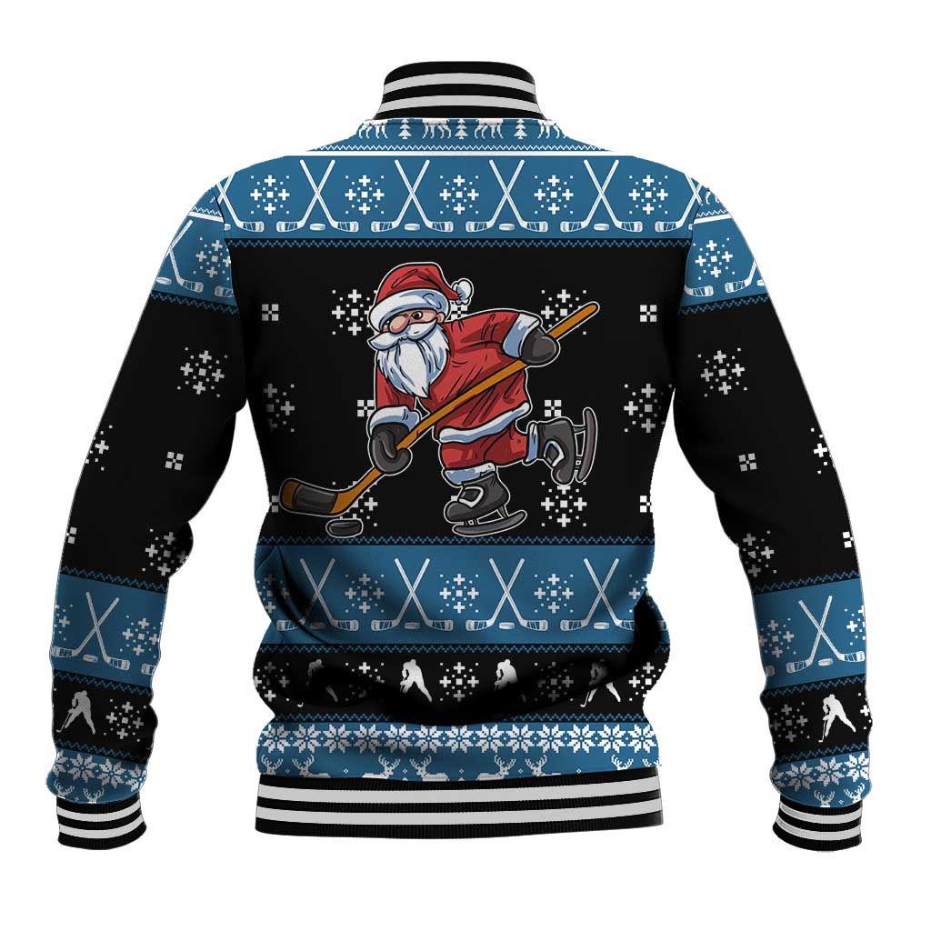 Happy Hockeyday Christmas Baseball Jacket Xmas Holiday Patterns - Wonder Print Shop