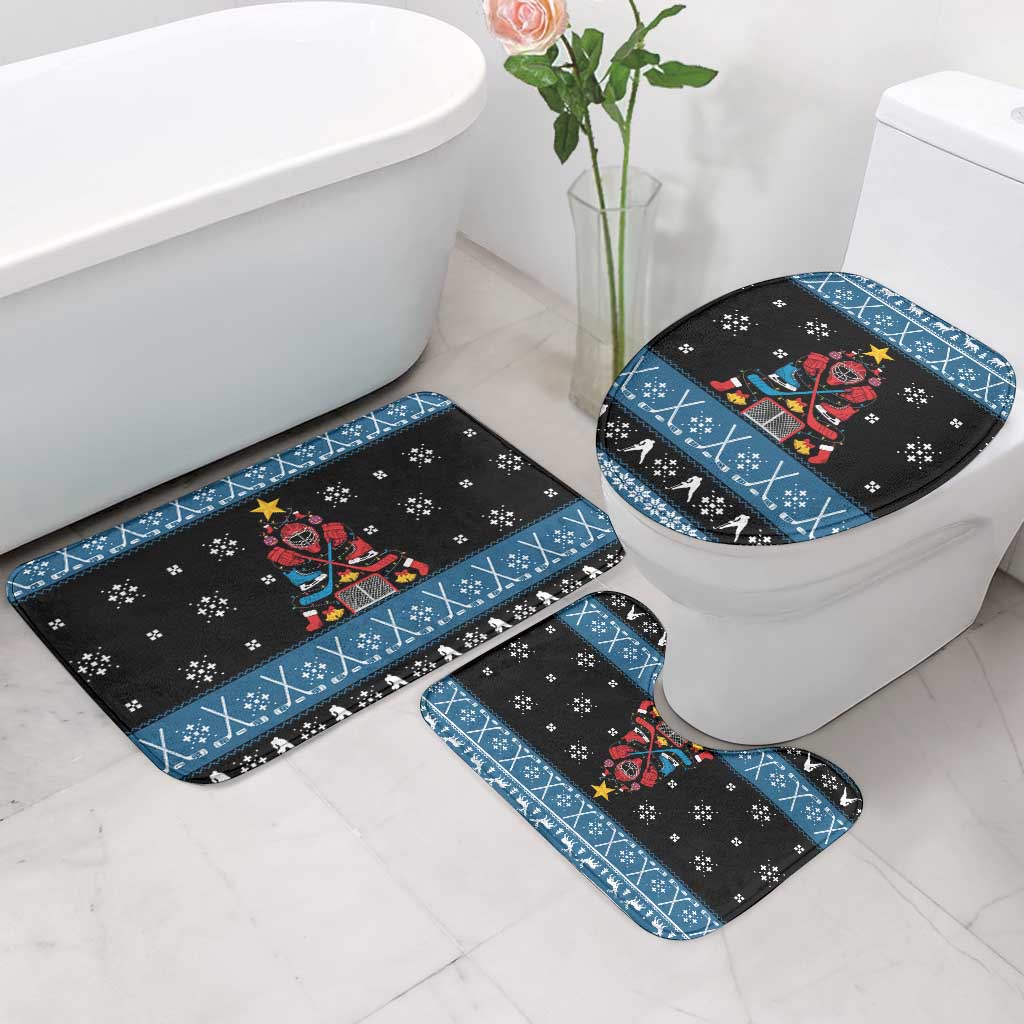 Happy Hockeyday Christmas Bathroom Set Xmas Holiday Patterns - Wonder Print Shop