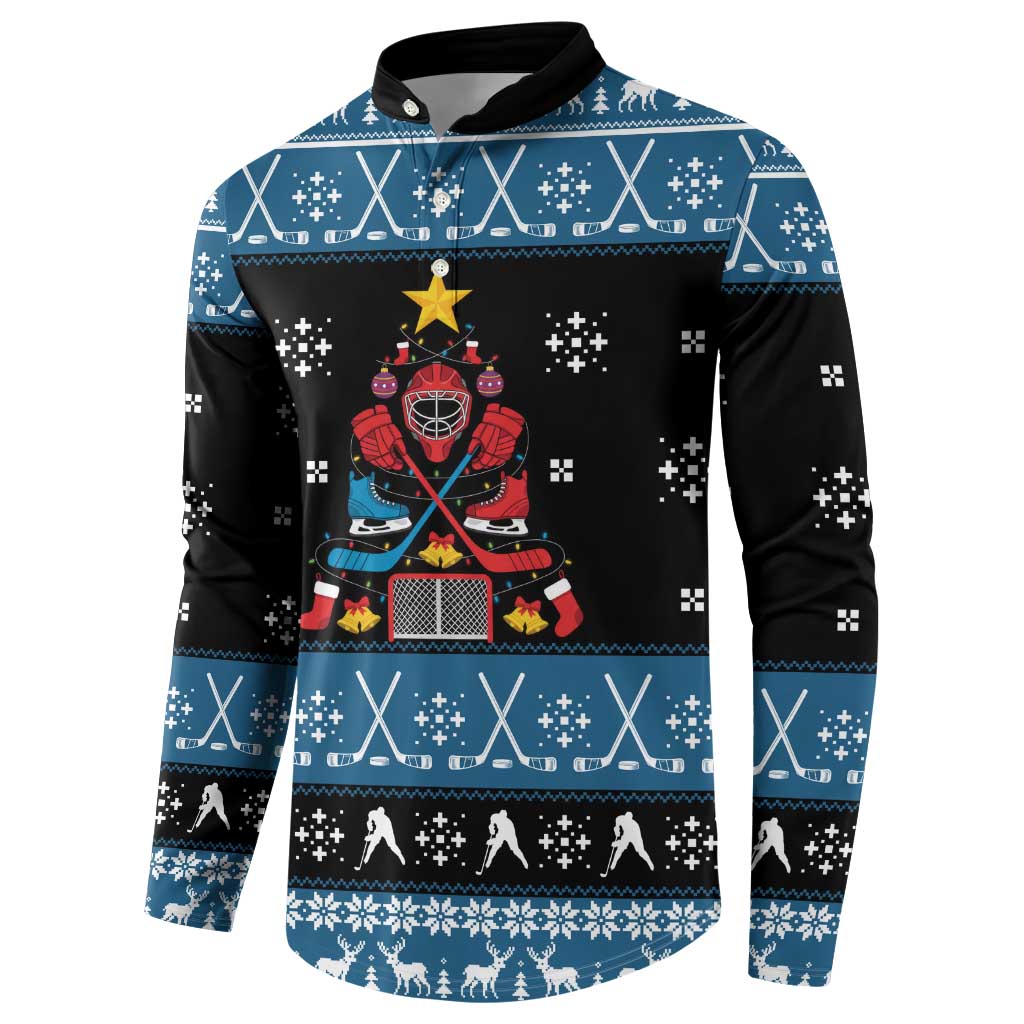 Happy Hockeyday Christmas Button Sweatshirt Xmas Holiday Patterns - Wonder Print Shop