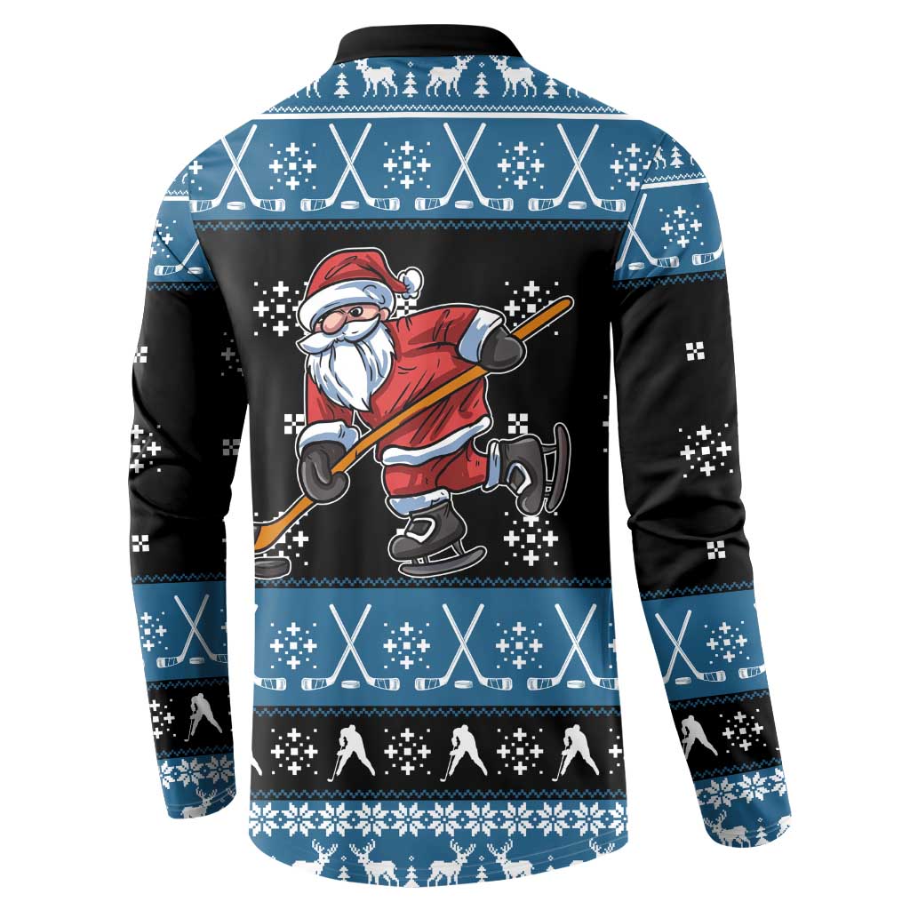 Happy Hockeyday Christmas Button Sweatshirt Xmas Holiday Patterns - Wonder Print Shop