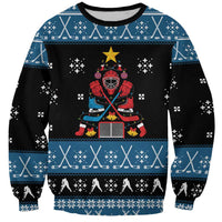 Happy Hockeyday Christmas Sweatshirt Xmas Holiday Patterns - Wonder Print Shop