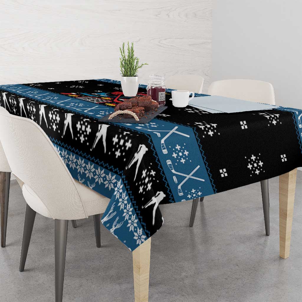 Happy Hockeyday Christmas Tablecloth Xmas Holiday Patterns - Wonder Print Shop