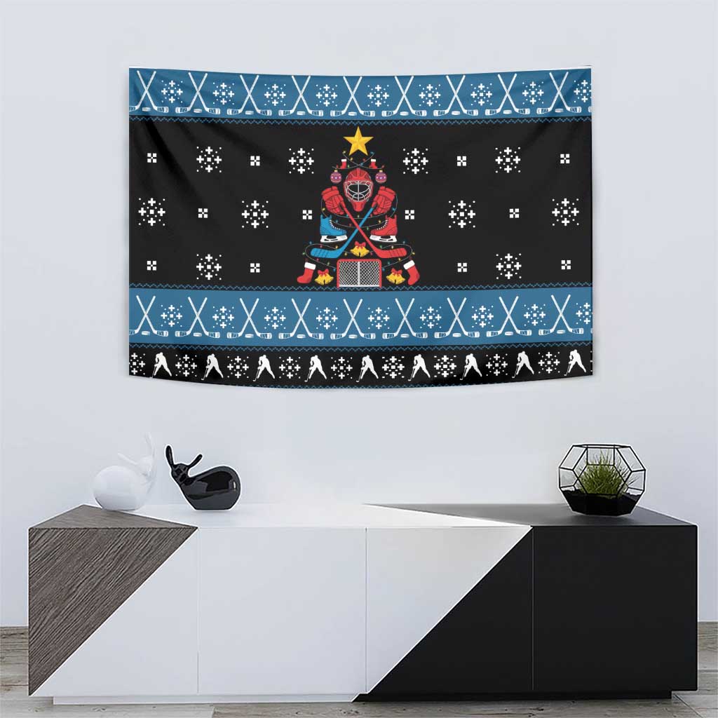 Happy Hockeyday Christmas Tapestry Xmas Holiday Patterns - Wonder Print Shop