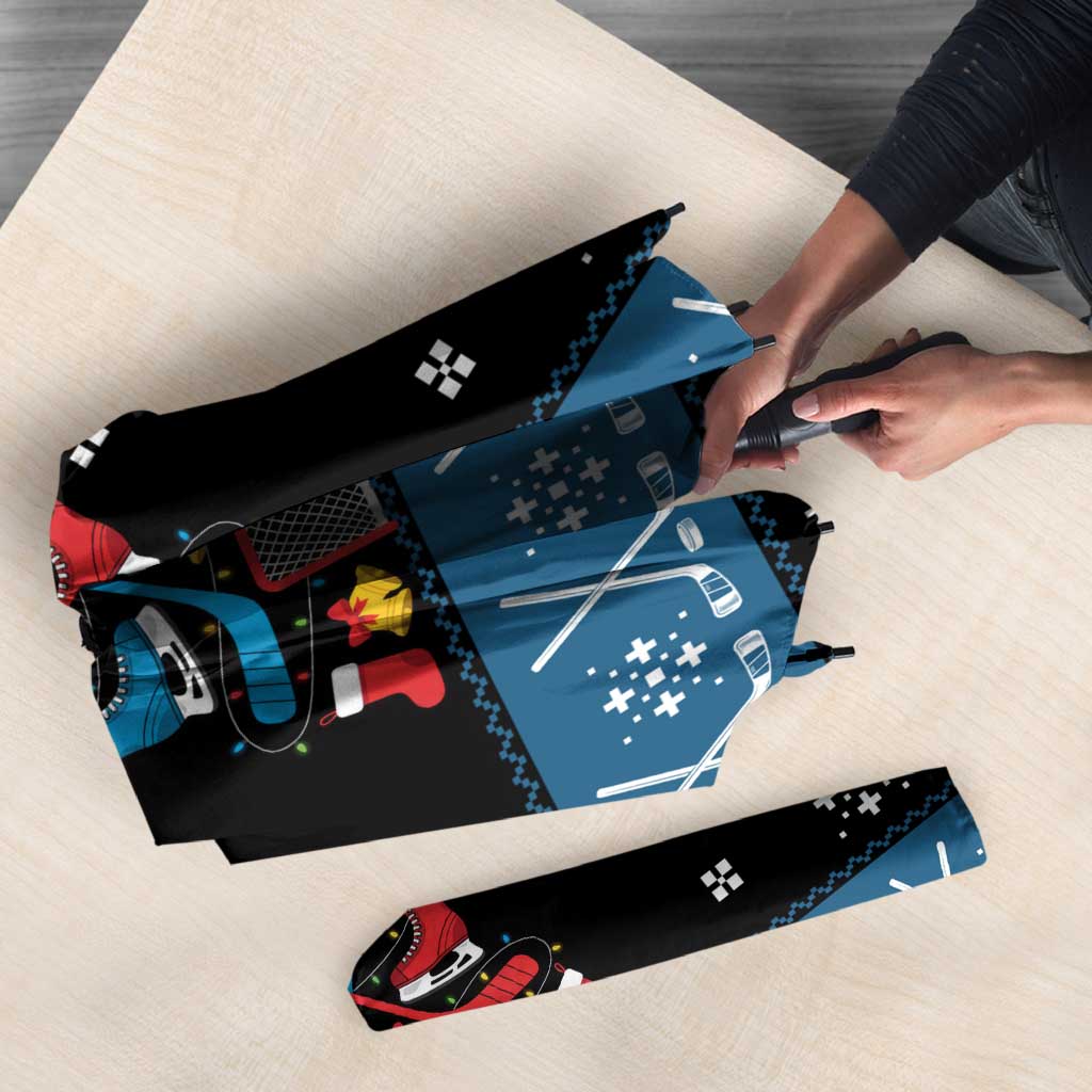 Happy Hockeyday Christmas Umbrella Xmas Holiday Patterns - Wonder Print Shop