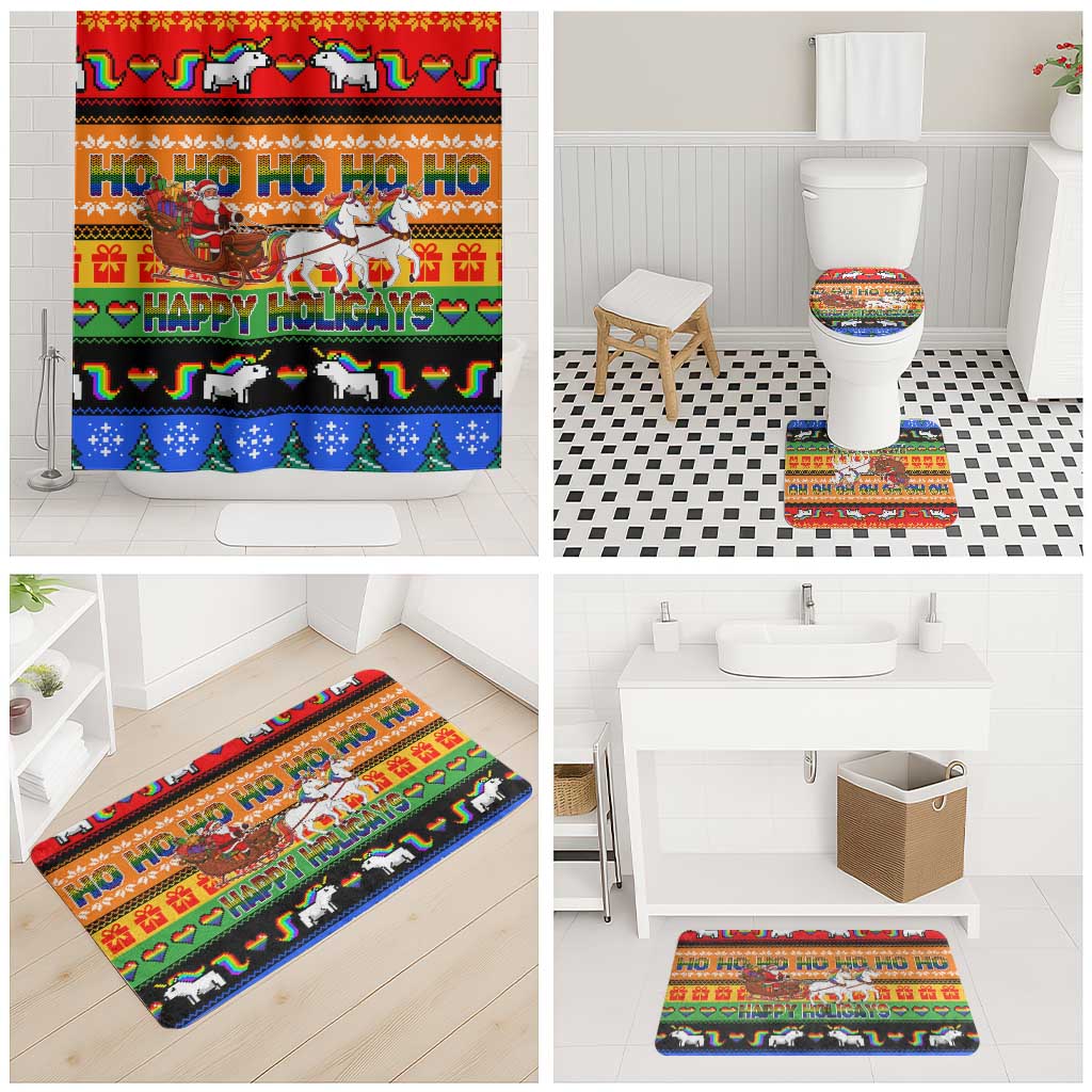 Happy Holigays Christmas Bathroom Set Xmas Holiday Patterns - Wonder Print Shop