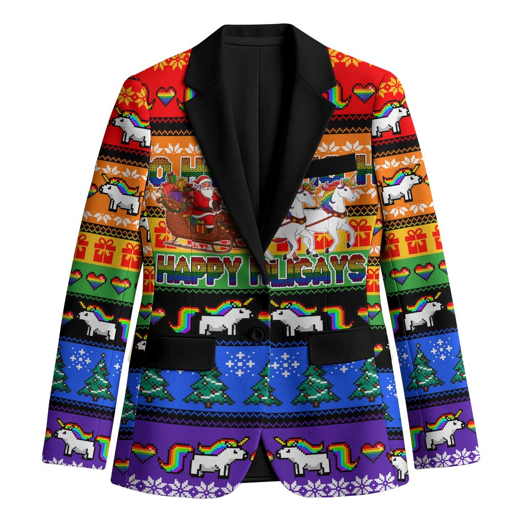 Happy Holigays Christmas Blazer Xmas Holiday Patterns - Wonder Print Shop