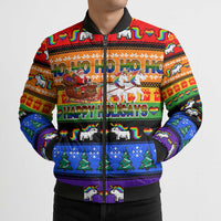 Happy Holigays Christmas Bomber Puffer Jacket Xmas Holiday Patterns - Wonder Print Shop