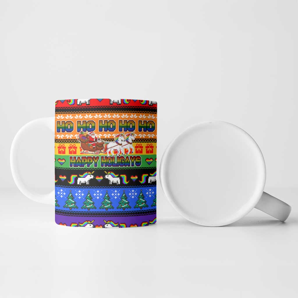 Happy Holigays Christmas Ceramic Mug Xmas Holiday Patterns - Wonder Print Shop