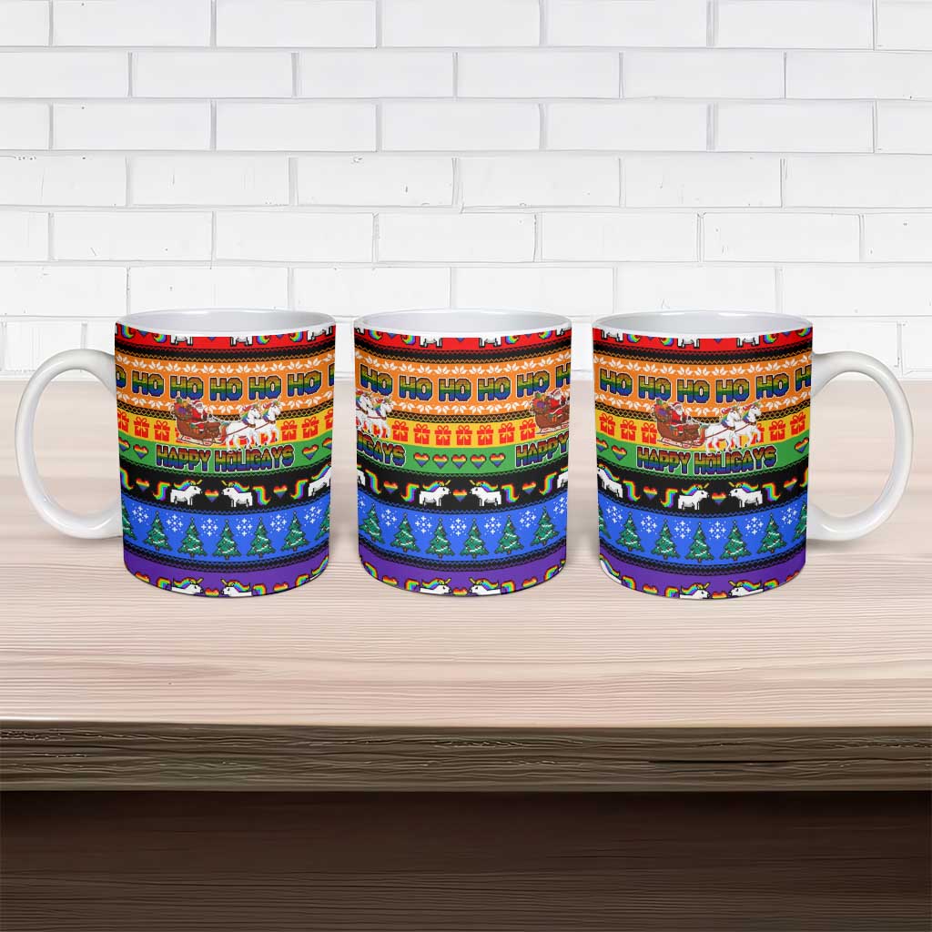 Happy Holigays Christmas Ceramic Mug Xmas Holiday Patterns - Wonder Print Shop