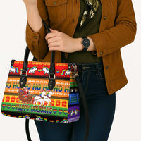 Happy Holigays Christmas Leather Bag Xmas Holiday Patterns - Wonder Print Shop