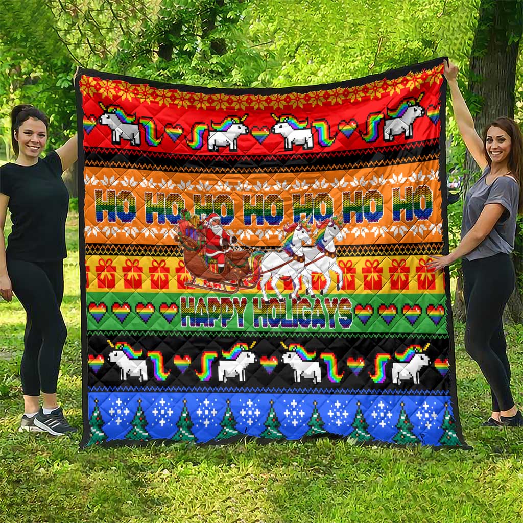 Happy Holigays Christmas Quilt Xmas Holiday Patterns - Wonder Print Shop