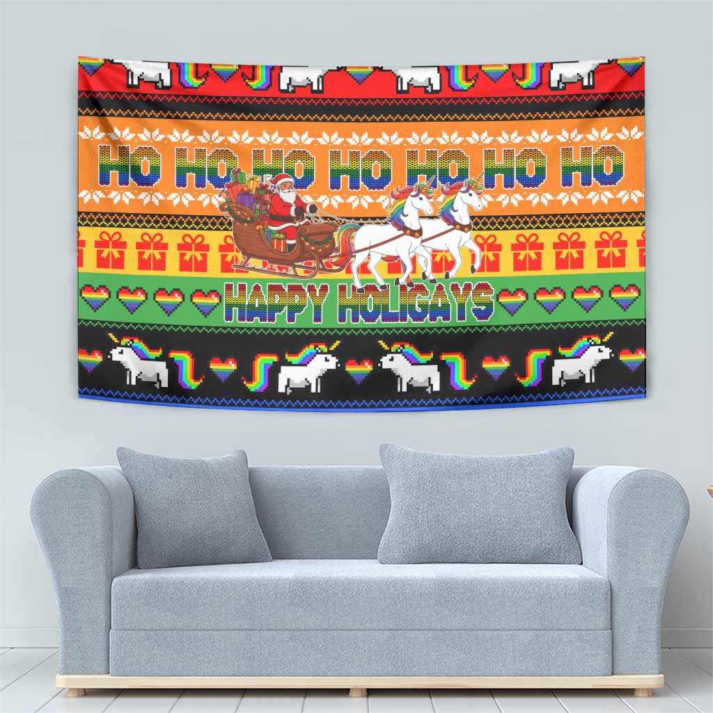 Happy Holigays Christmas Tapestry Xmas Holiday Patterns - Wonder Print Shop
