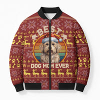 Havanese Best Dog Mom Christmas Bomber Puffer Jacket Xmas Holiday Patterns - Wonder Print Shop