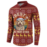 Havanese Best Dog Mom Christmas Button Sweatshirt Xmas Holiday Patterns - Wonder Print Shop