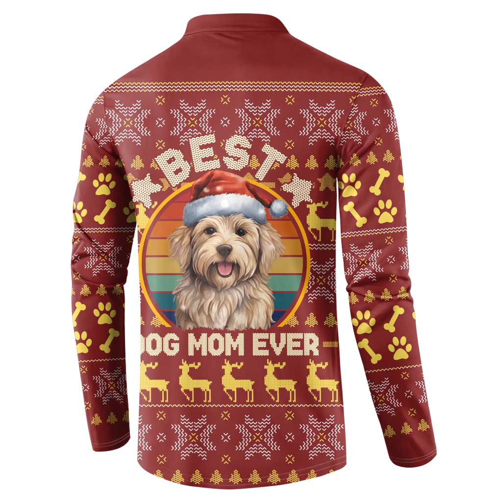 Havanese Best Dog Mom Christmas Button Sweatshirt Xmas Holiday Patterns - Wonder Print Shop
