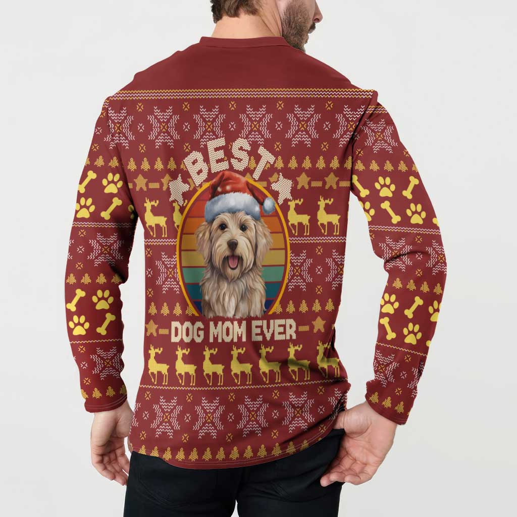Havanese Best Dog Mom Christmas Button Sweatshirt Xmas Holiday Patterns - Wonder Print Shop