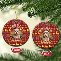 Havanese Best Dog Mom Christmas Ceramic Ornament Xmas Holiday Patterns - Wonder Print Shop