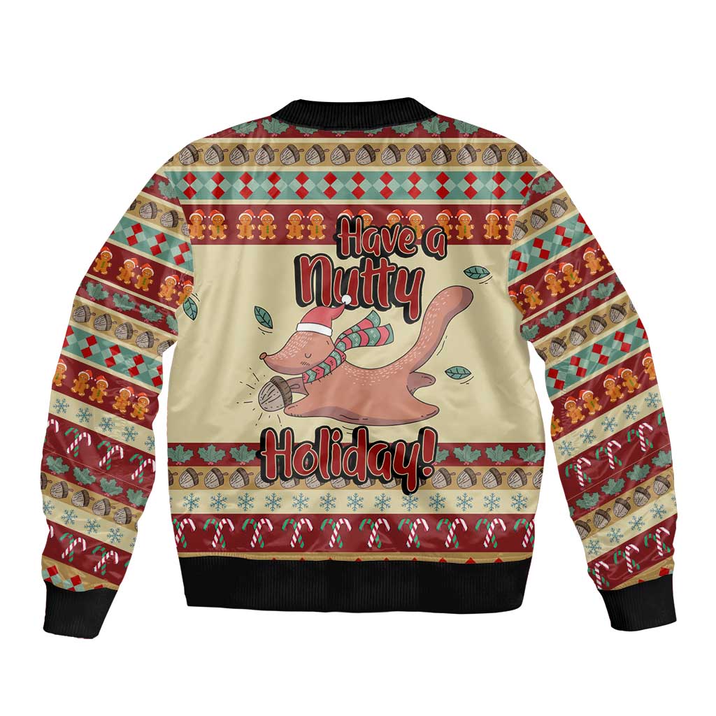 Have A Nutty Holiday Christmas Christmas Bomber Jacket Xmas Holiday Patterns - Wonder Print Shop