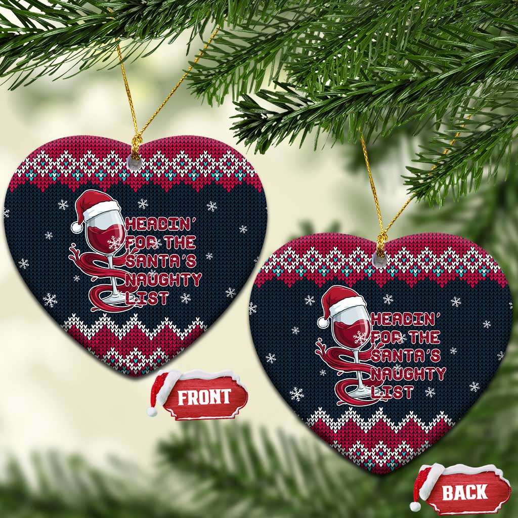 Headin For Santas Naughty Christmas Ceramic Ornament Xmas Holiday Patterns - Wonder Print Shop