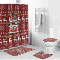 Hippie Car Santa Claus Christmas Bathroom Set Xmas Holiday Patterns - Wonder Print Shop
