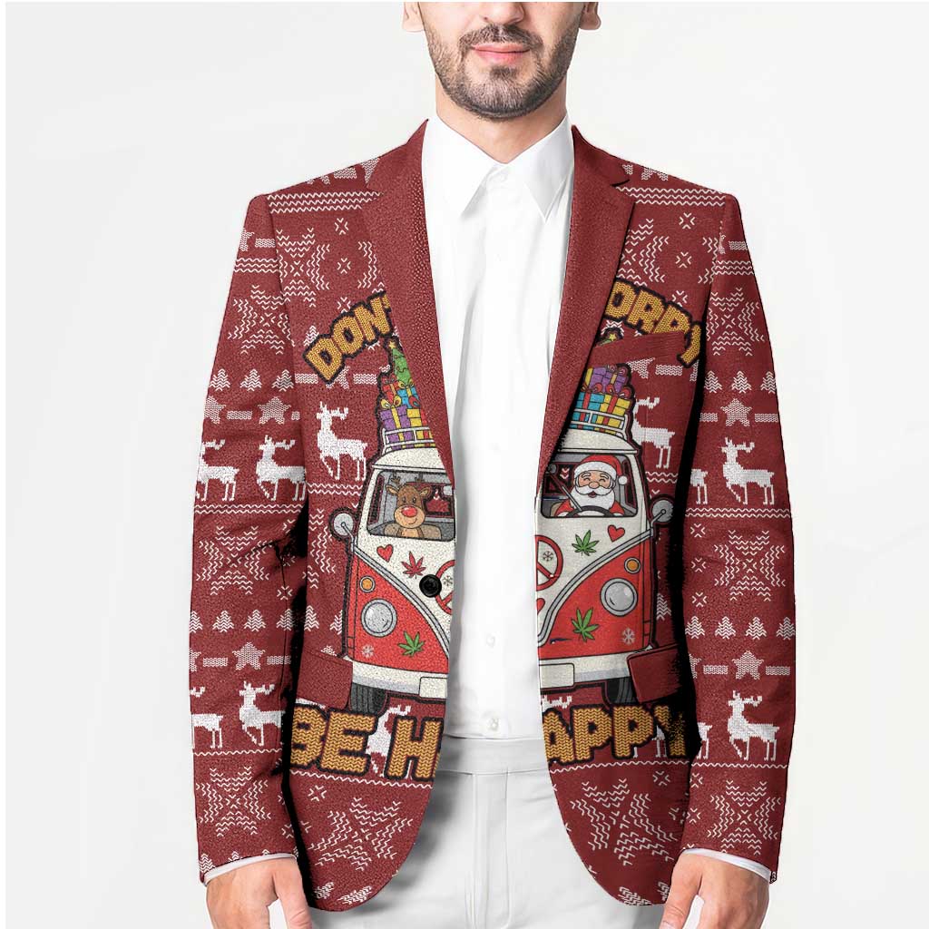 Hippie Car Santa Claus Christmas Blazer Xmas Holiday Patterns - Wonder Print Shop