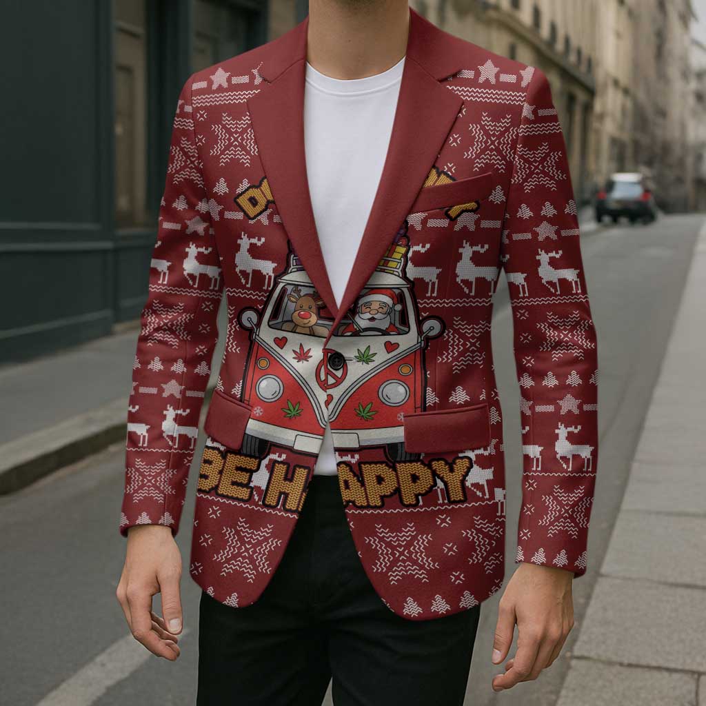 Hippie Car Santa Claus Christmas Blazer Xmas Holiday Patterns - Wonder Print Shop