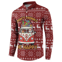 Hippie Car Santa Claus Christmas Button Sweatshirt Xmas Holiday Patterns - Wonder Print Shop