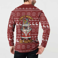Hippie Car Santa Claus Christmas Button Sweatshirt Xmas Holiday Patterns - Wonder Print Shop