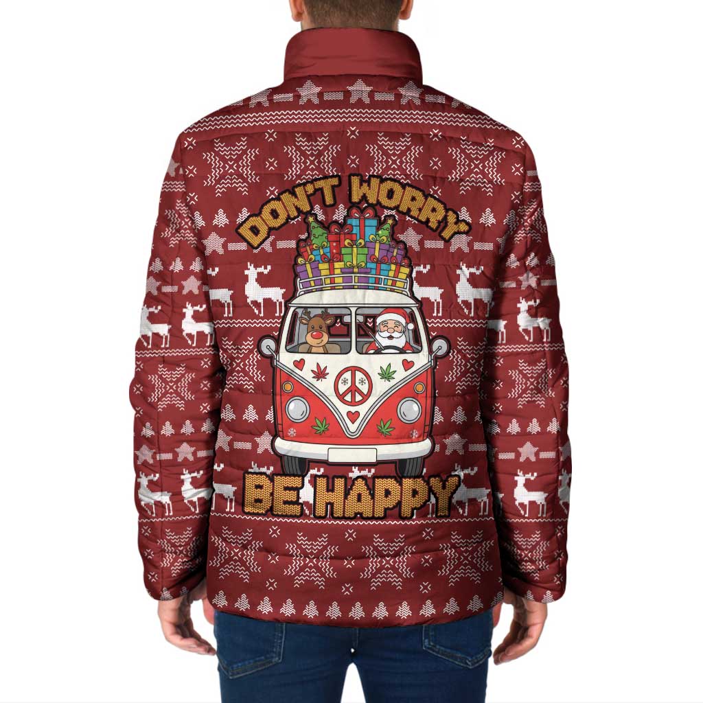 Hippie Car Santa Claus Christmas Padded Jacket Xmas Holiday Patterns - Wonder Print Shop