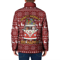 Hippie Car Santa Claus Christmas Padded Jacket Xmas Holiday Patterns - Wonder Print Shop