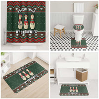 Christmas Bowling Rollin With My Snowmies Bathroom Set Xmas Holiday Patterns - Wonder Print Shop