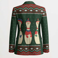 Christmas Bowling Rollin With My Snowmies Blazer Xmas Holiday Patterns - Wonder Print Shop
